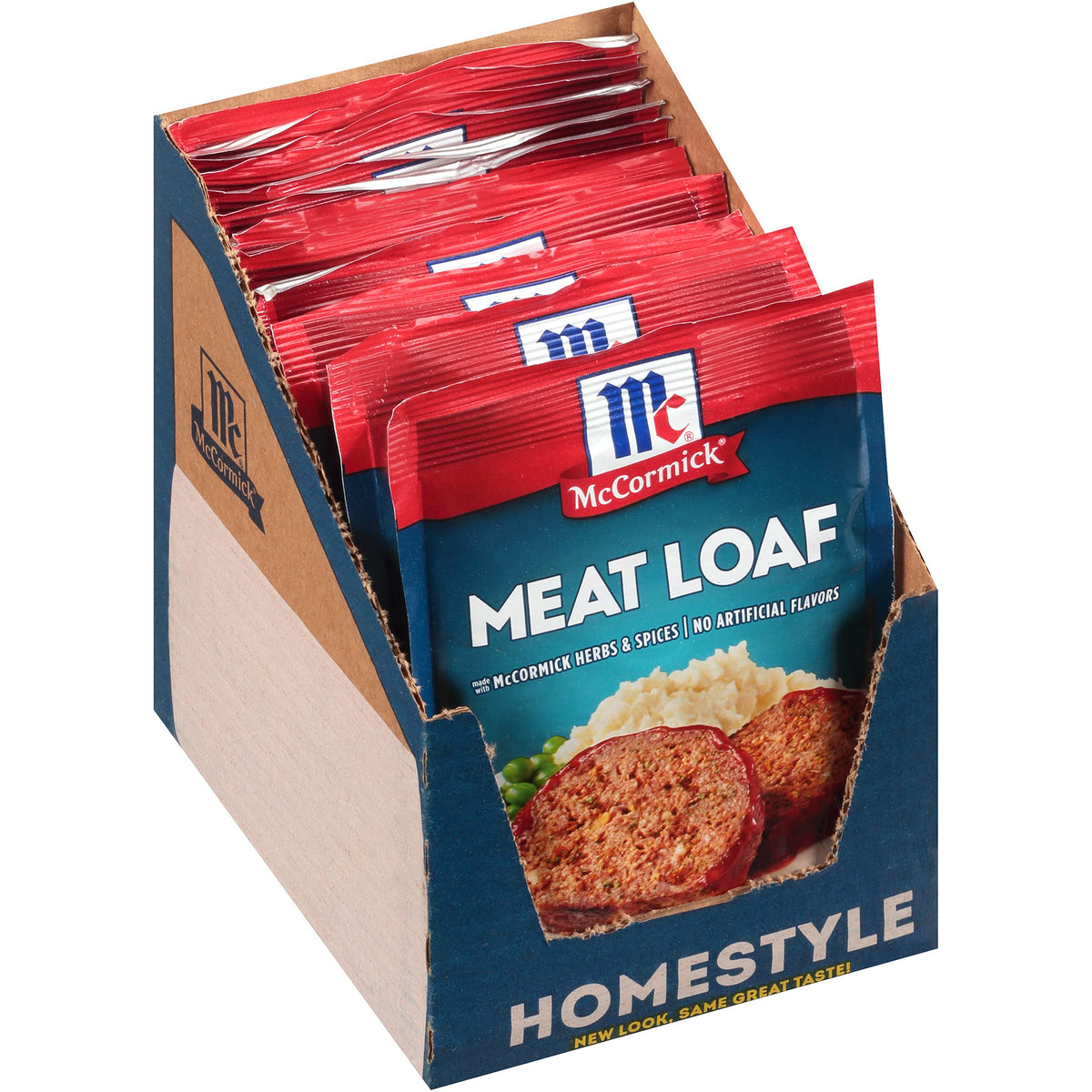 McCormick Meat Loaf Seasoning Mix front label for reliable family meals.