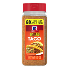 McCormick Mild Taco Seasoning bottle ready for weeknight flavor enhancement