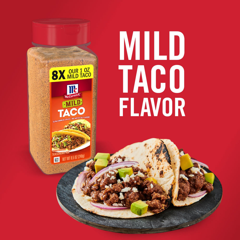 Ground beef sizzling with McCormick Mild Taco Seasoning aroma