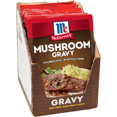 McCormick Mushroom Gravy Mix pack, quick savory base for weeknight meals.