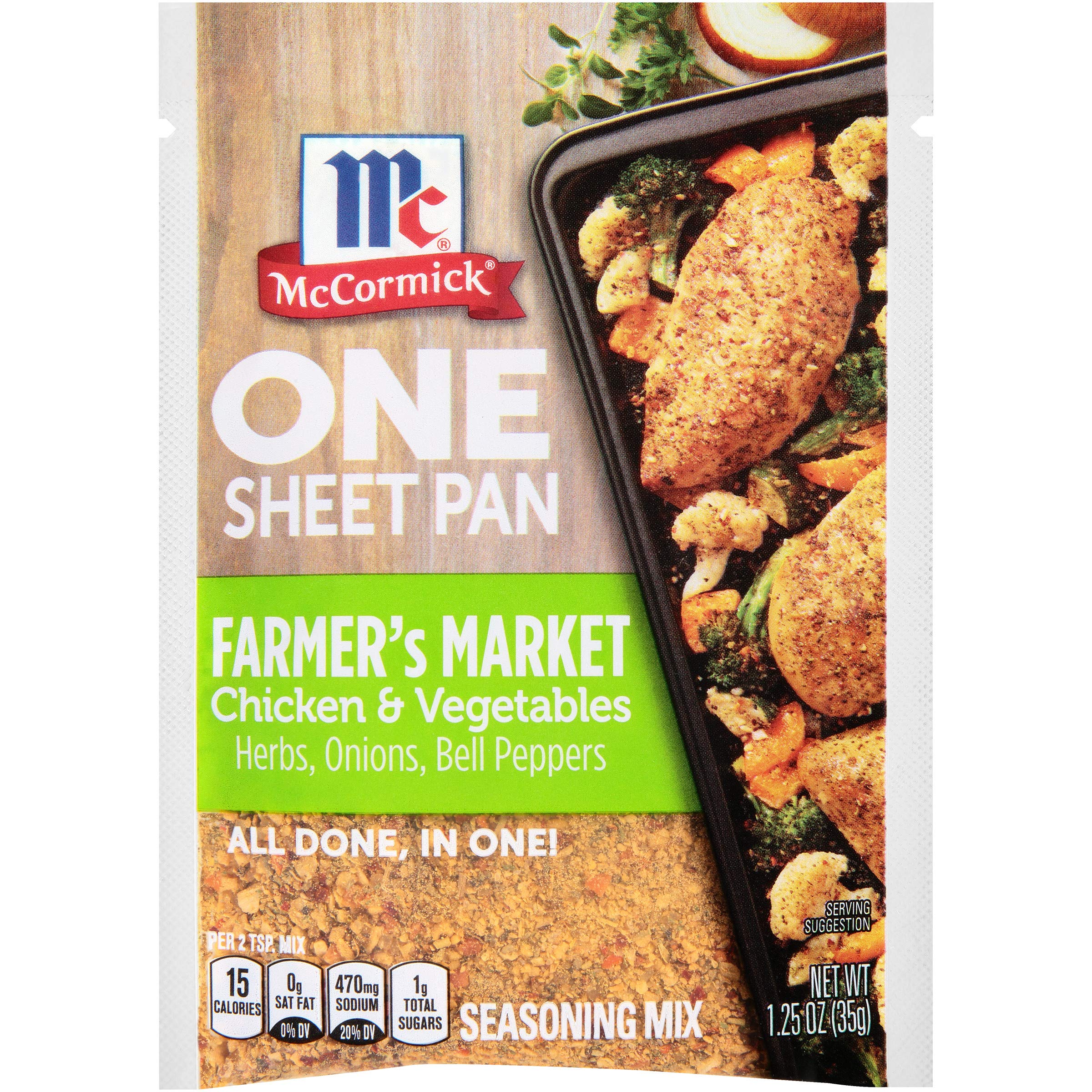 McCormick ONE packaging shows 12 sachets for quick weeknight flavor.