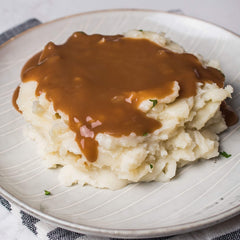 Roast beef with McCormick Onion Gravy Mix for a savory finish.