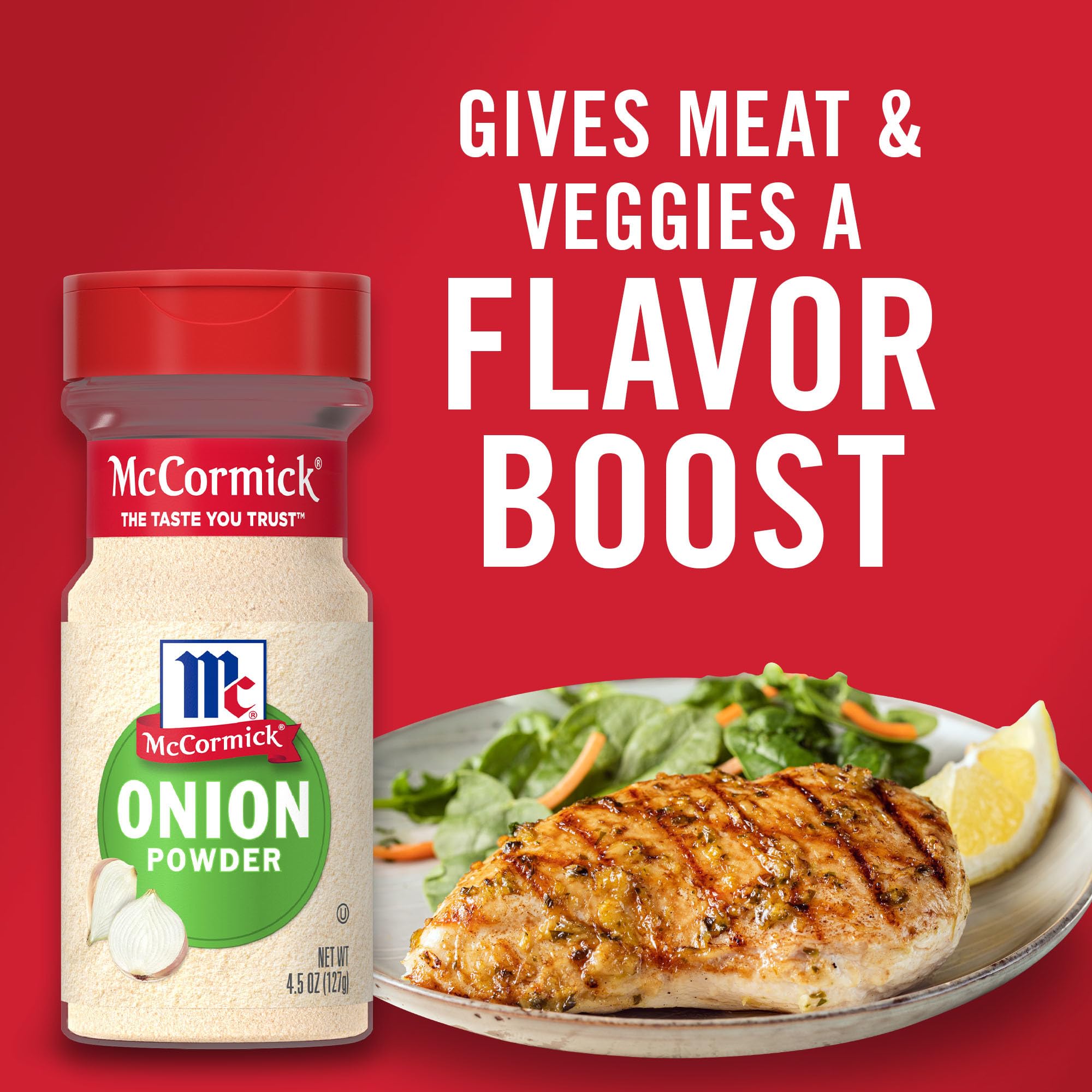 McCormick Onion Powder in a cooking scene for roasting meats.