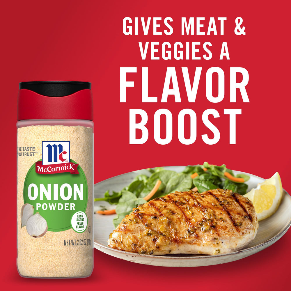 Italian dish featuring McCormick Onion Powder adding authentic onion flavor.