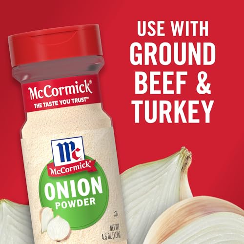 McCormick Onion Powder display with a dry rub idea.