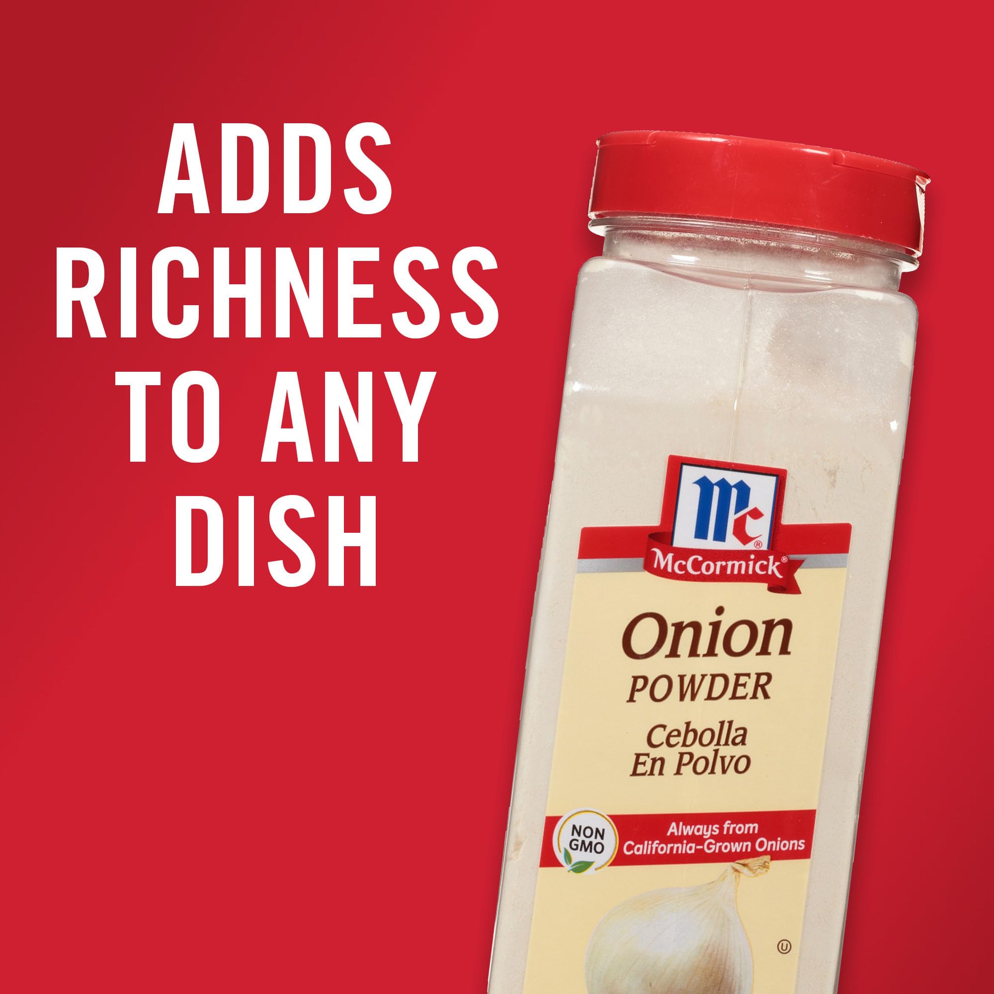 McCormick Onion Powder pantry staple keeps meals flavorful.