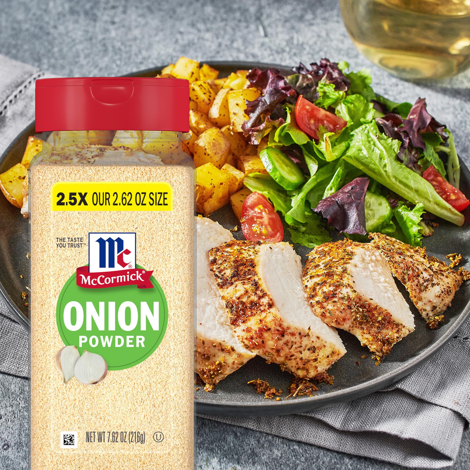 McCormick Onion Powder enriches soups with onion richness.