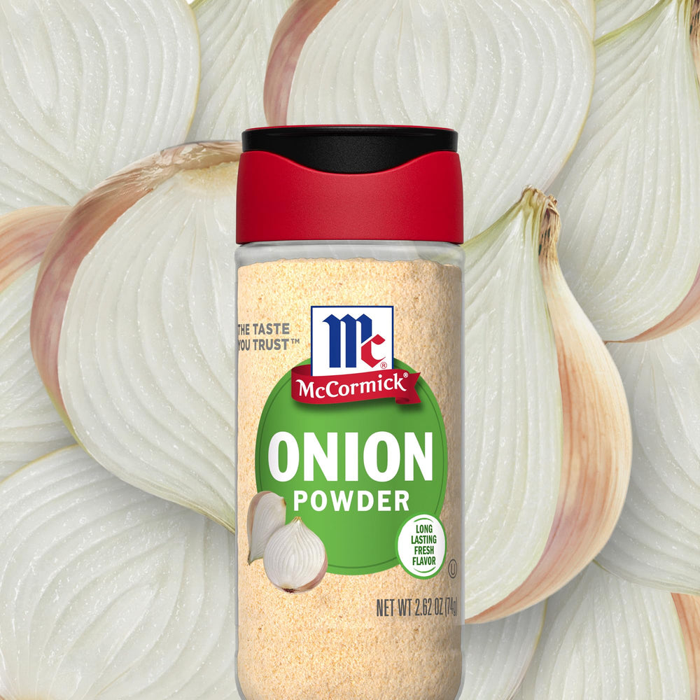 Steak or chicken seasoned with McCormick Onion Powder for richer grilling flavor.