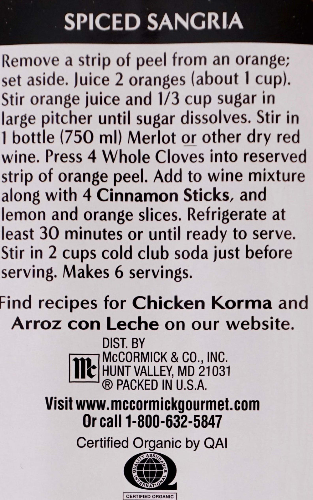 McCormick Organic Cinnamon Sticks raw sticks on counter, ideal for simmered recipes.
