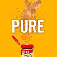 McCormick Organic Ground Turmeric packaging label highlighting organic and Non-GMO