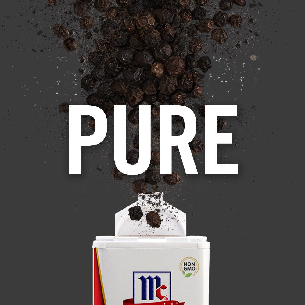 Close-up of McCormick peppercorns highlighting glossy beads for fresh grinding