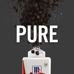 Close-up of McCormick peppercorns highlighting glossy beads for fresh grinding