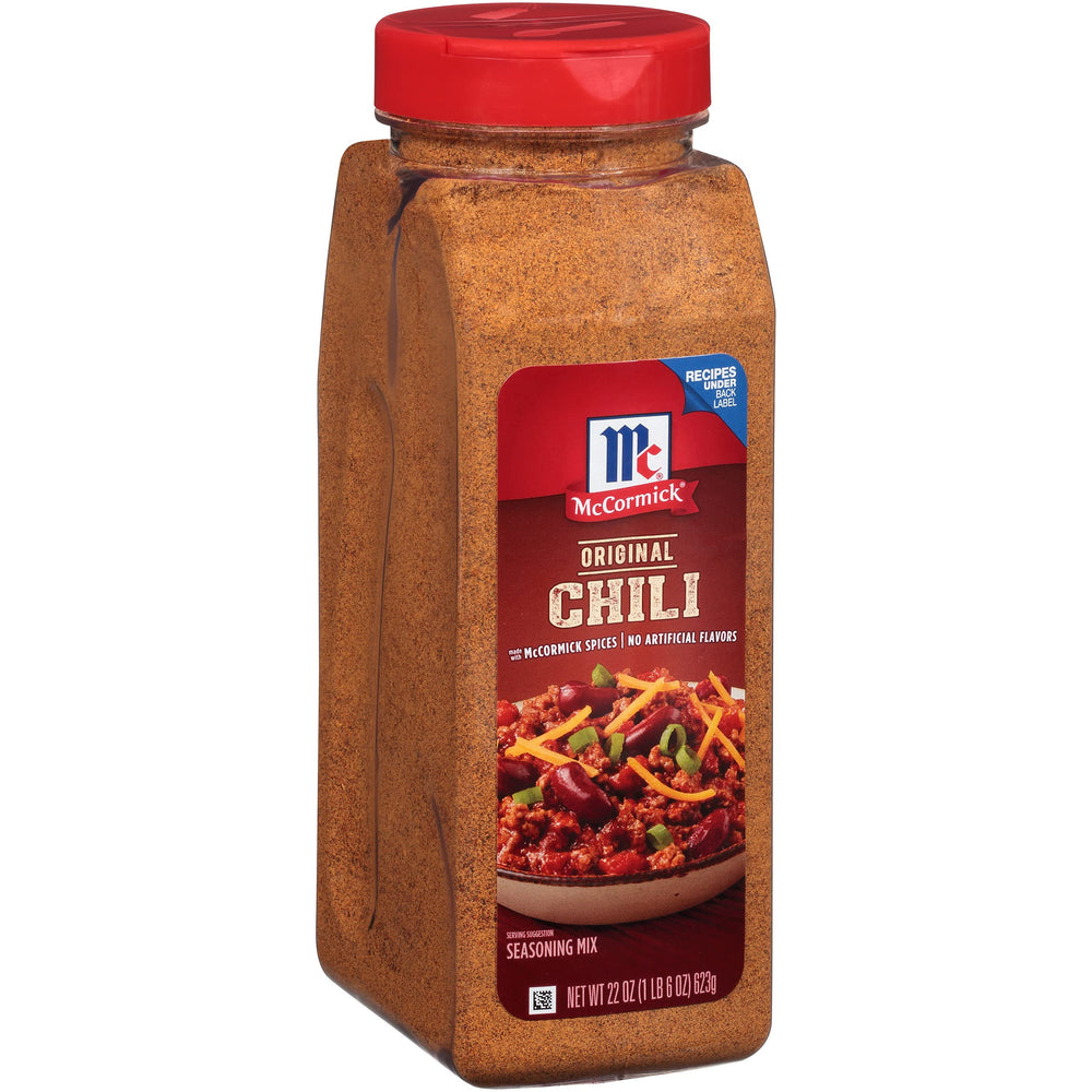 McCormick Original Chili Seasoning Mix 22oz bottle enhances chili flavor with balanced heat