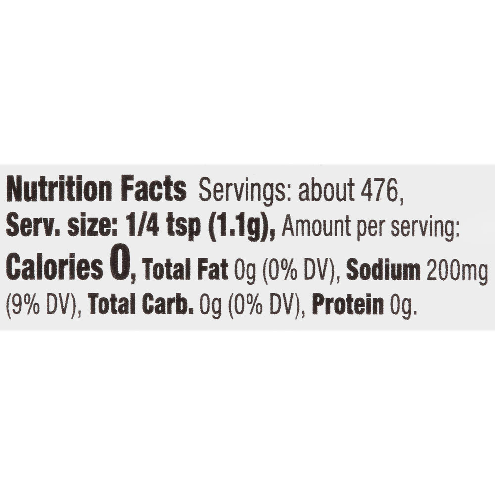 Pantry shelf shot of McCormick bottle emphasizes refill-friendly size.