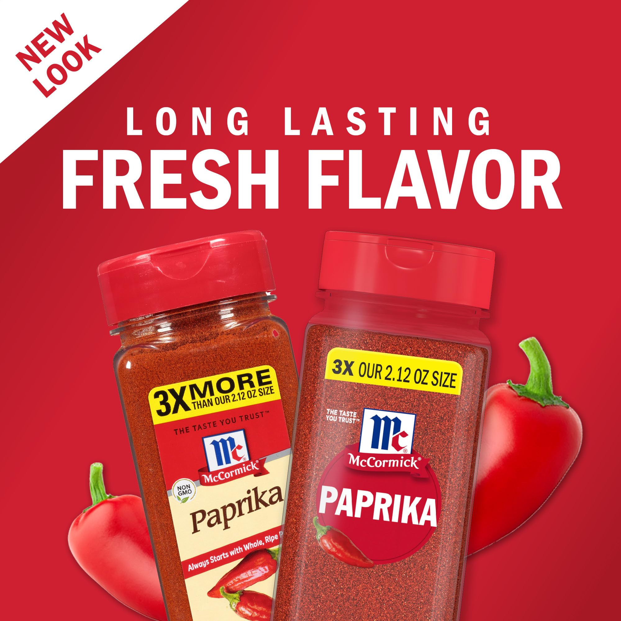 McCormick Paprika snap-tight lid preserves aroma and freshness.