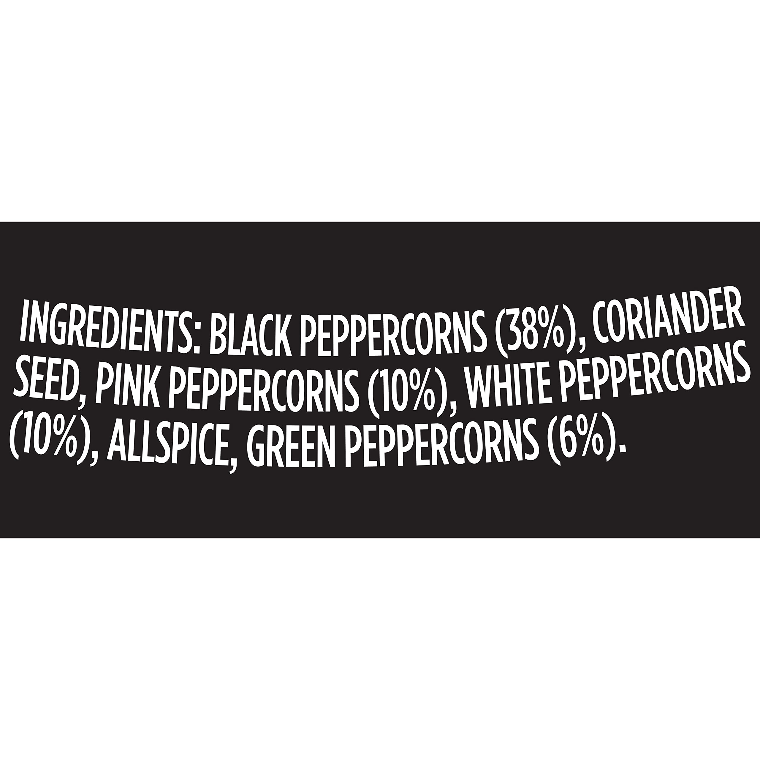 McCormick Peppercorn Medley grinder bottle cap features easy twist for coarse to fine grind
