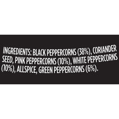 McCormick Peppercorn Medley grinder bottle cap features easy twist for coarse to fine grind