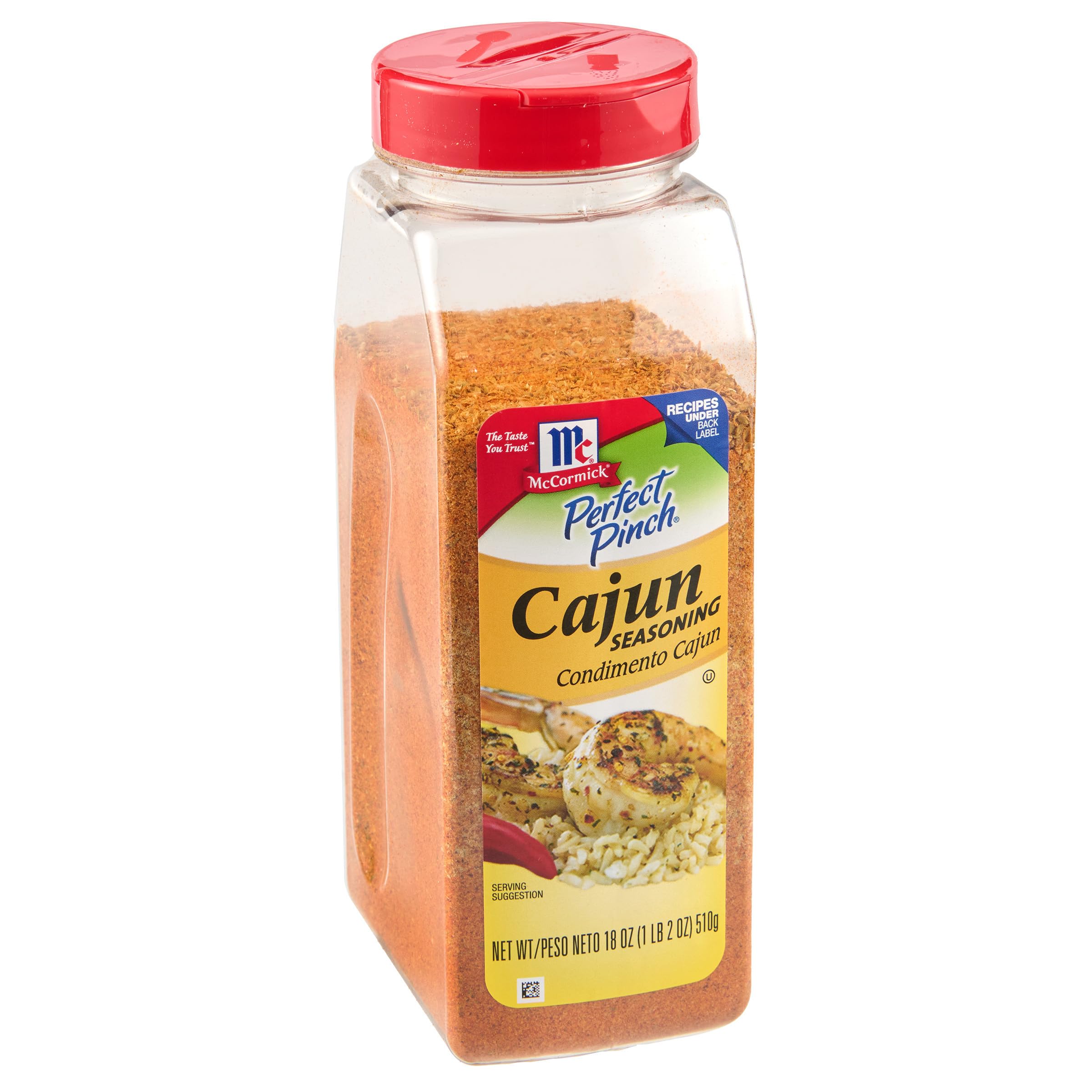 McCormick Perfect Pinch Cajun Seasoning bottle front view highlighting bold Louisiana flavor