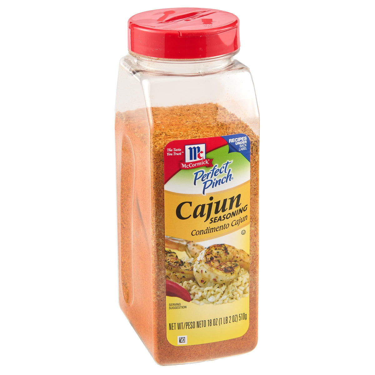 McCormick Perfect Pinch Cajun Seasoning bottle front view highlighting bold Louisiana flavor