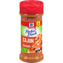 McCormick Perfect Pinch Cajun Seasoning bottle boosts chicken and seafood flavor.