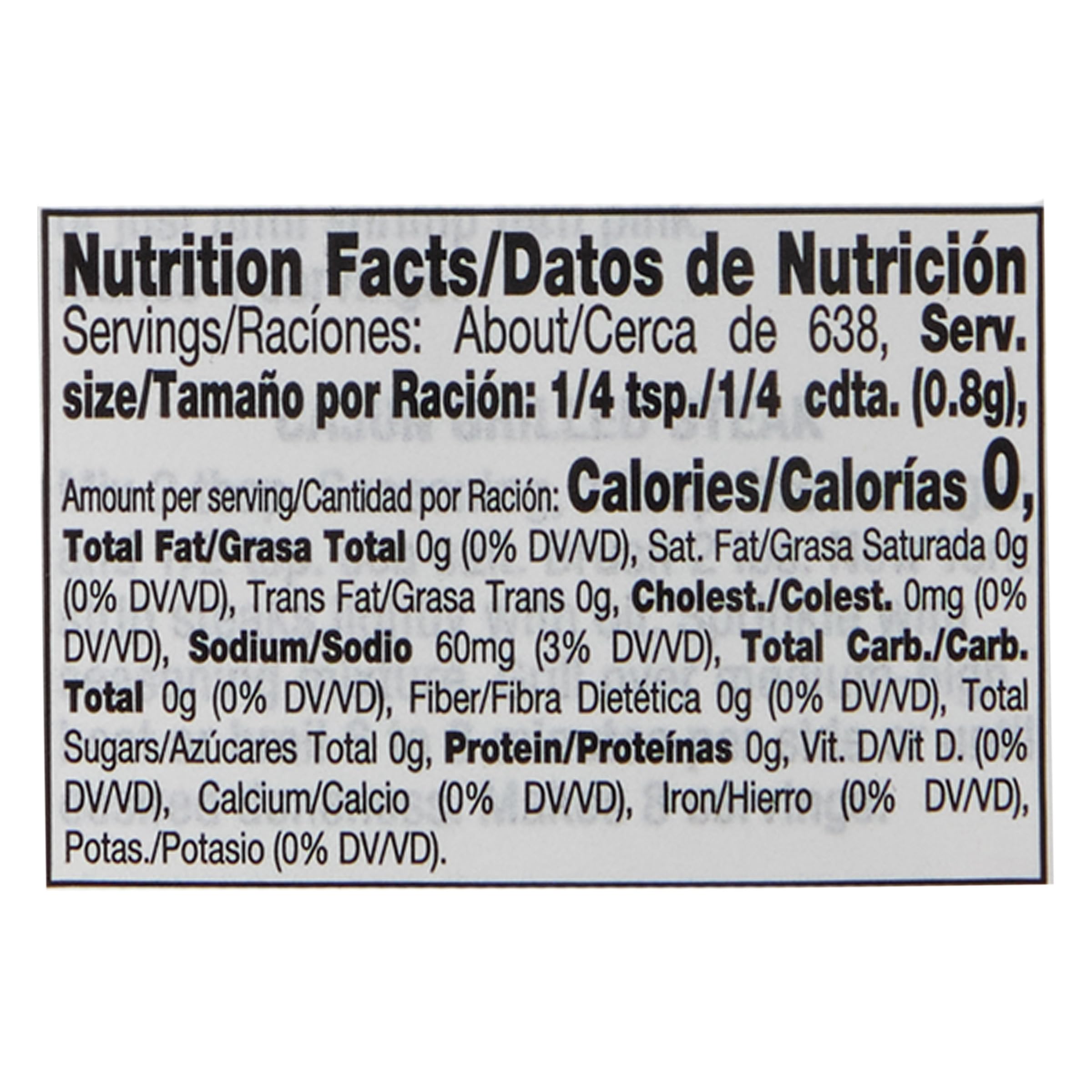 McCormick Perfect Pinch Cajun Seasoning label close-up showing ingredients