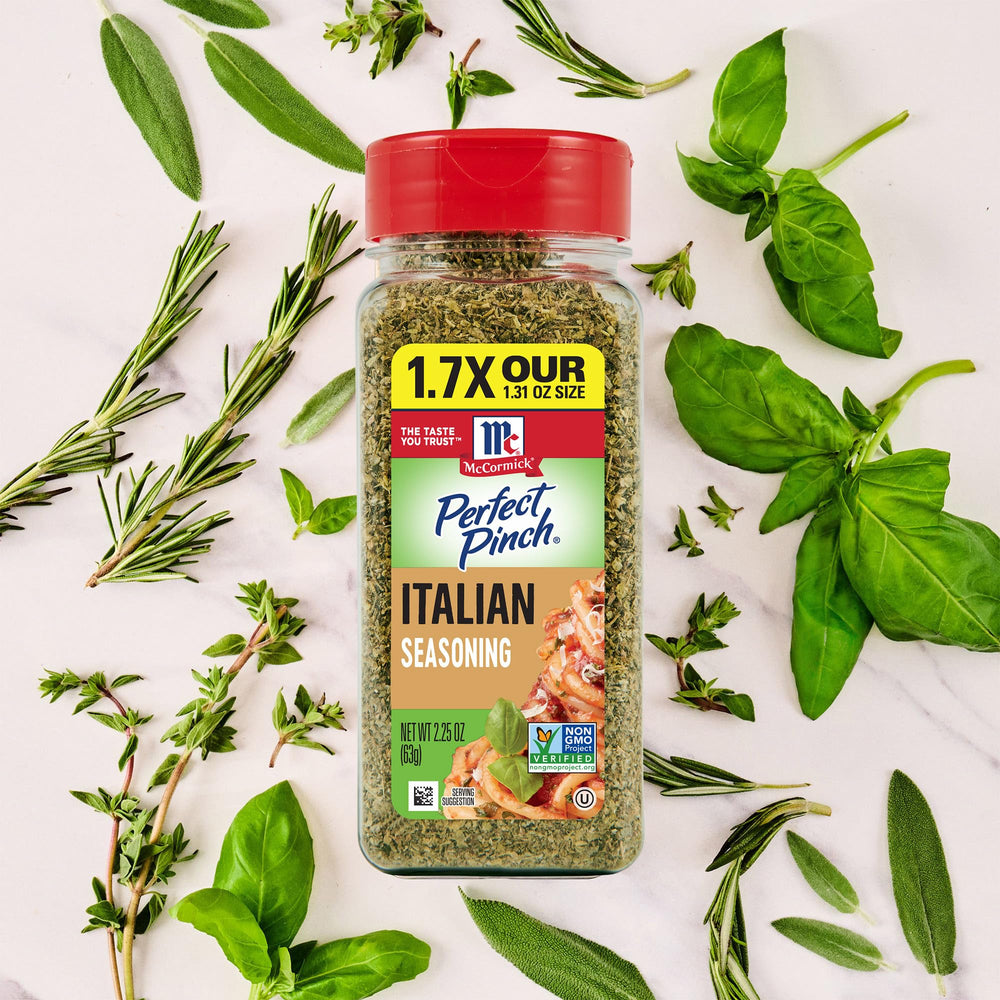 Pantry display featuring McCormick Perfect Pinch Italian Seasoning