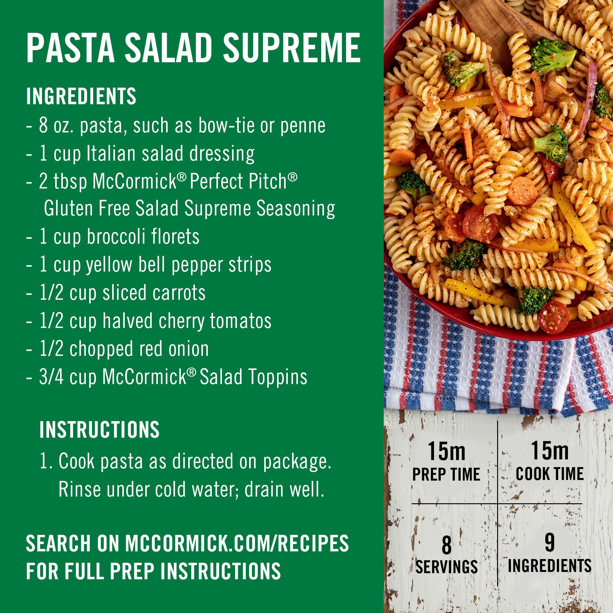 McCormick Perfect Pinch Salad Supreme over chicken for savory flavor