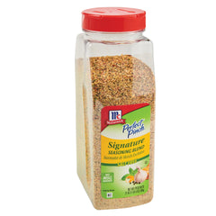 McCormick Perfect Pinch Signature Salt Free Seasoning bottle adds bold salt-free flavor to meats