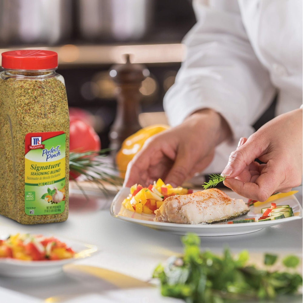McCormick Perfect Pinch Signature Salt Free Seasoning enhances sauces and marinades