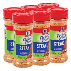 McCormick Perfect Pinch Steak Seasoning bottle for steak flavor