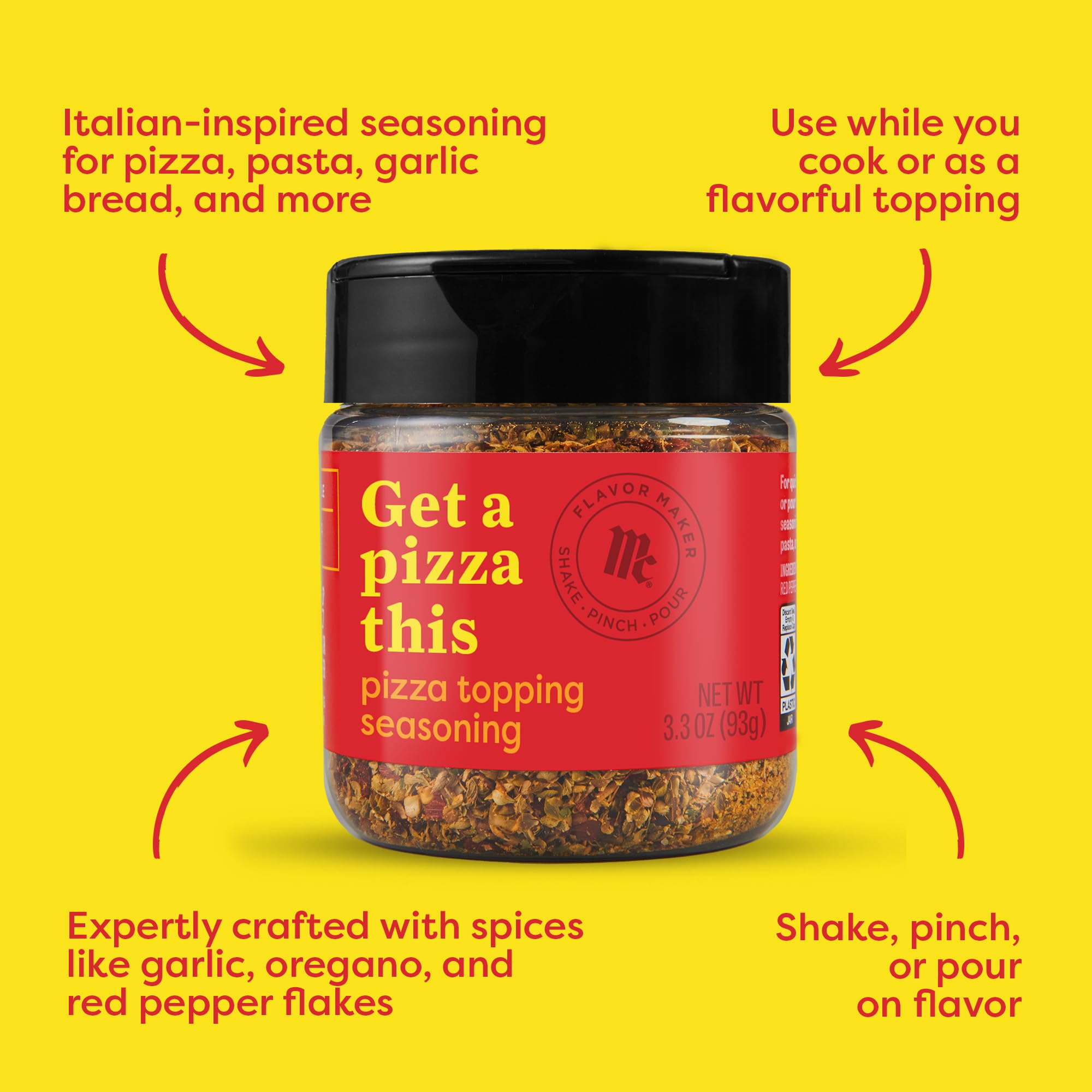 McCormick Pizza Topping Seasoning vinaigrette drizzle adds Italian spice to greens.