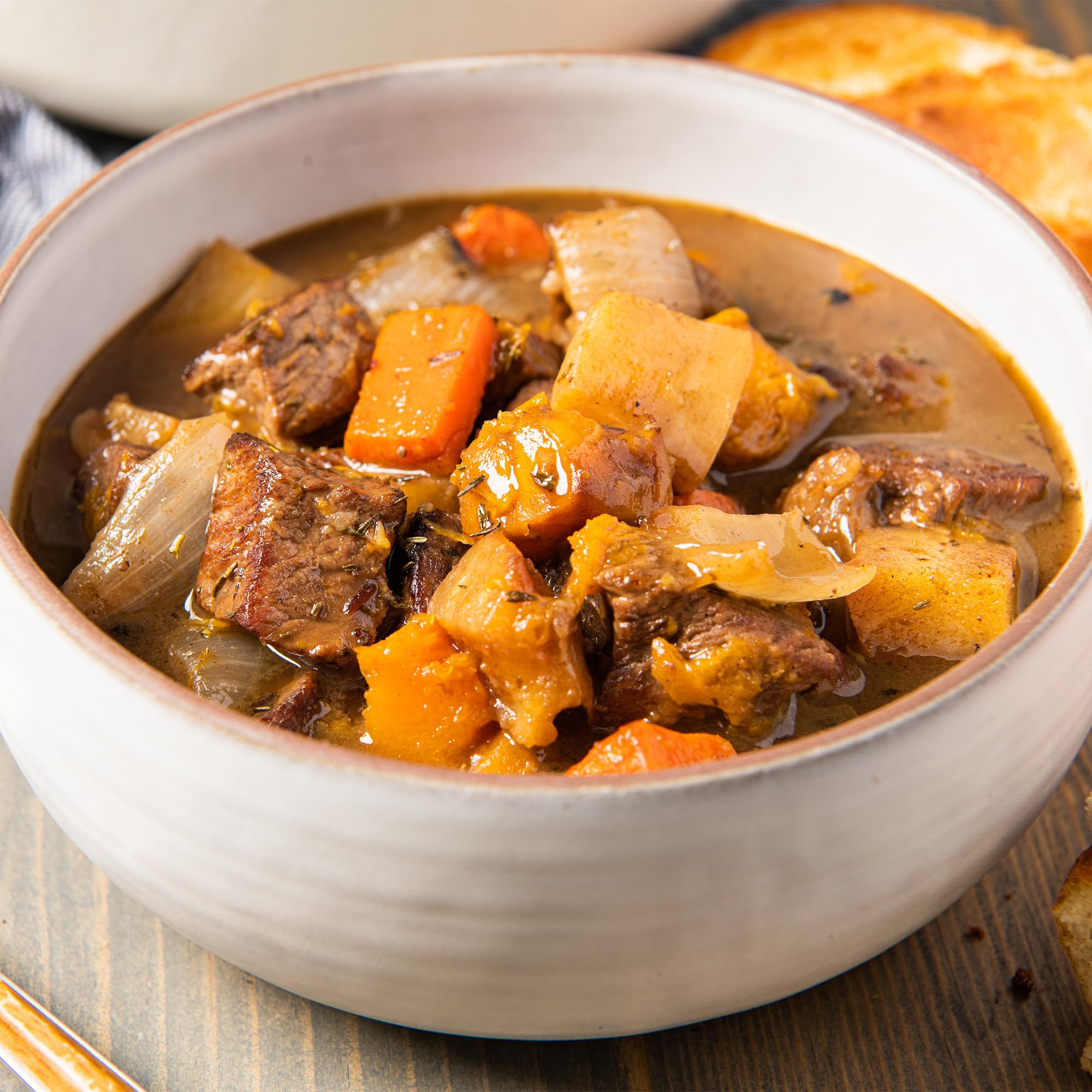 Poultry gravy with pan drippings added for depth and flavor.