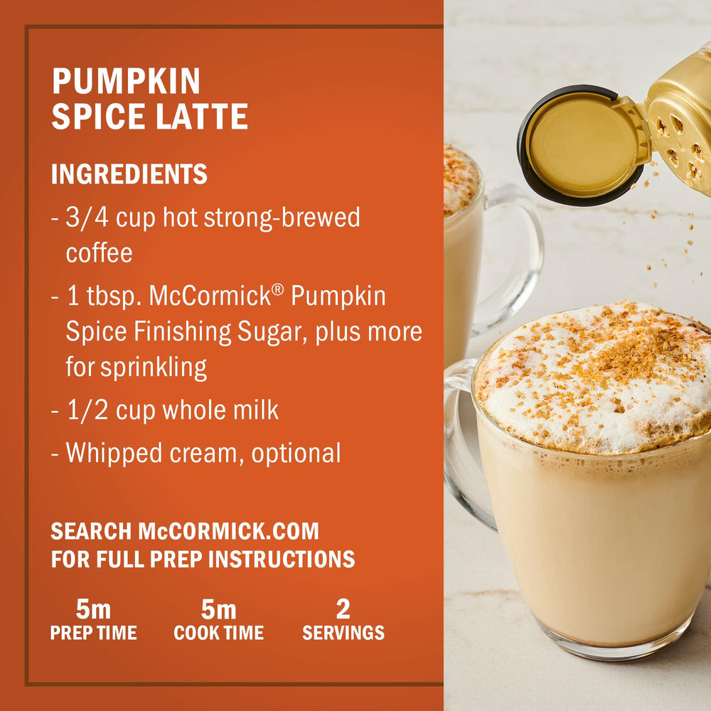 Cream cheesecake finished with McCormick Pumpkin Spice Finishing Sugar.