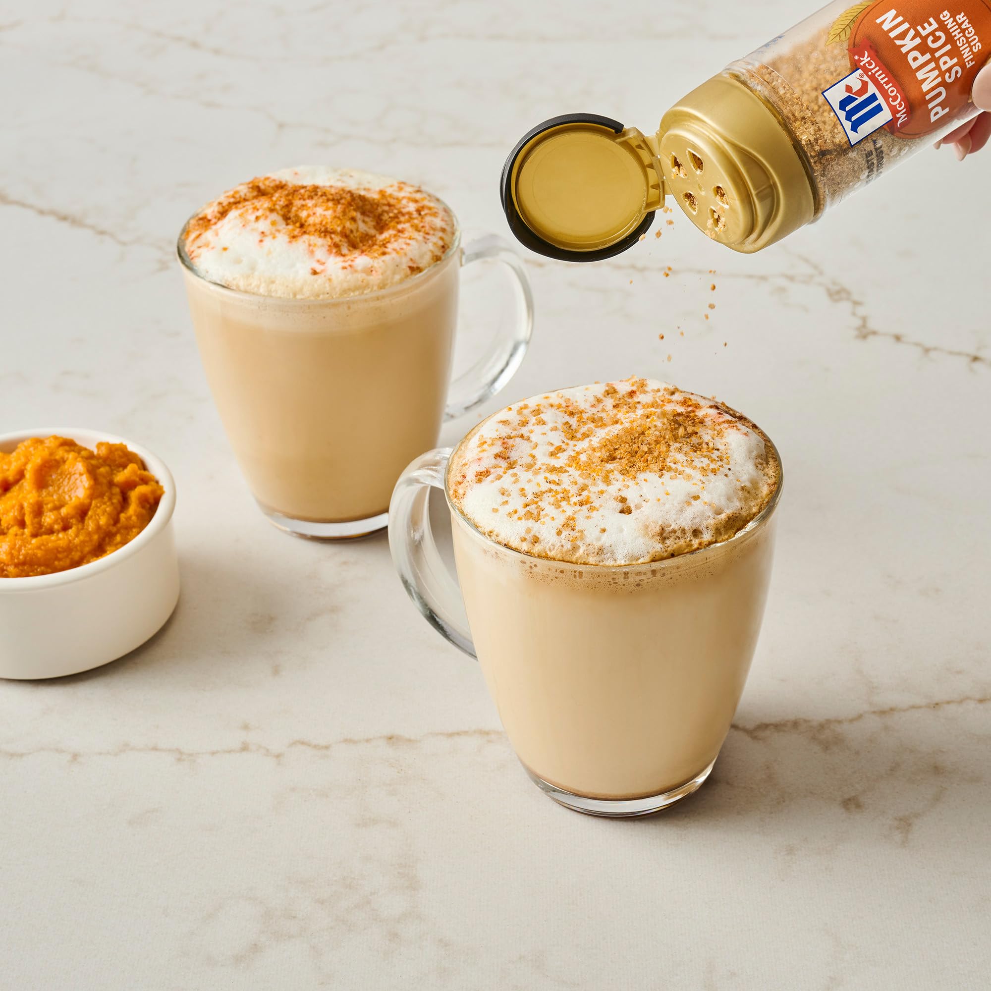 Hot chocolate enhanced with McCormick finishing sugar’s autumn warmth.