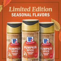 Muffins topped with McCormick Pumpkin Spice Finishing Sugar.