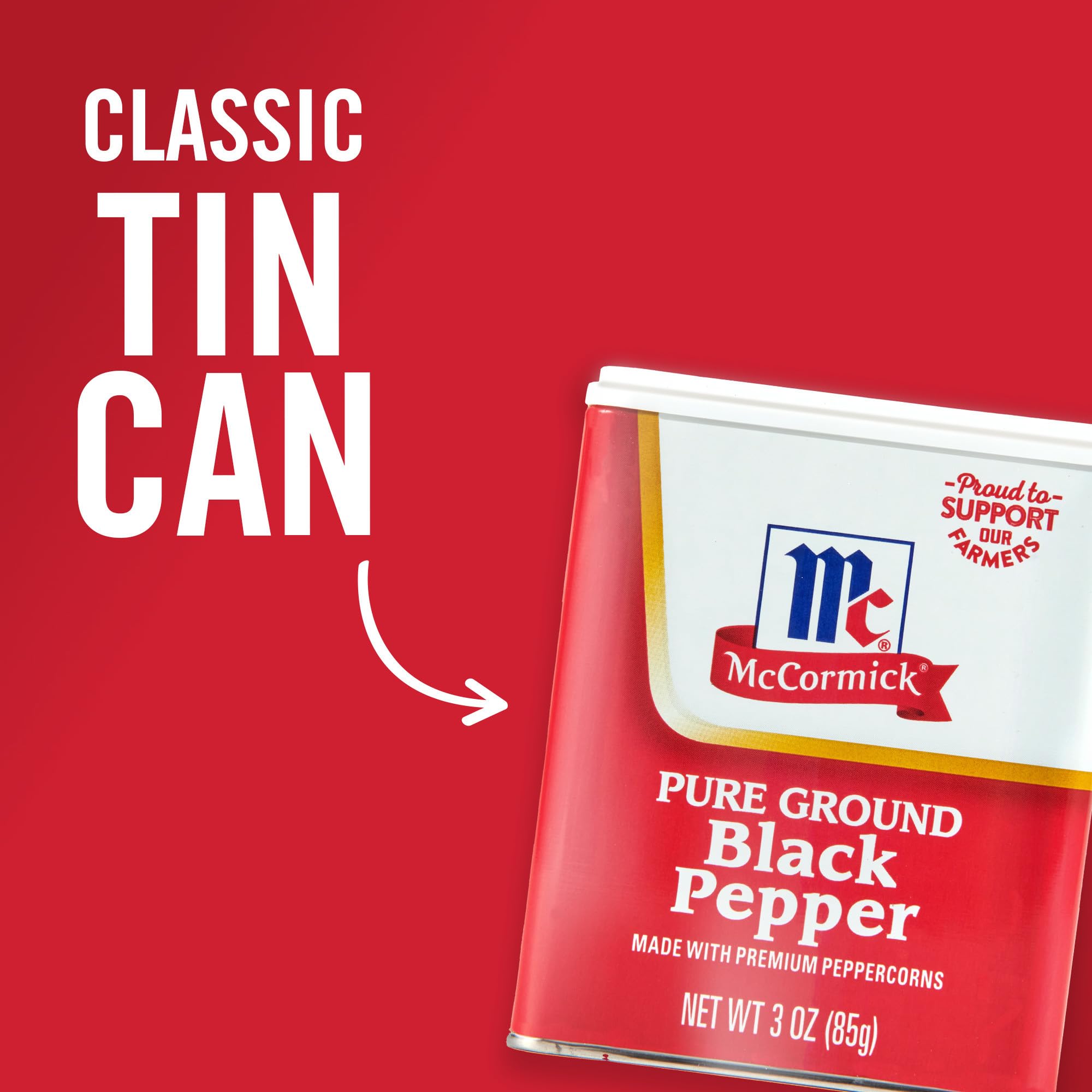 McCormick Pure Ground Black Pepper on roast preparation for depth of flavor.