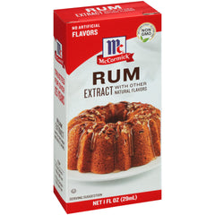 McCormick Rum Extract bottle ready for flavoring drinks and desserts.