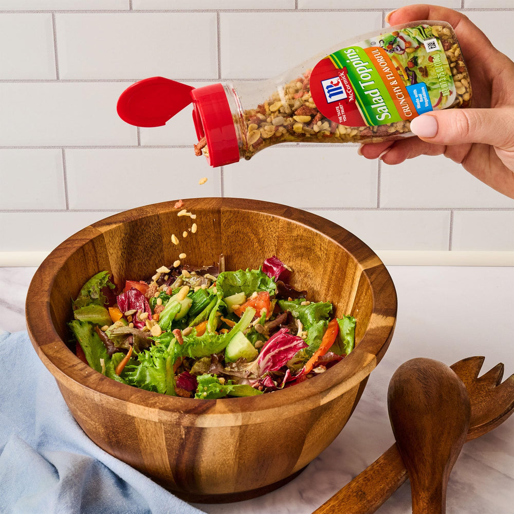 Omelet topped with McCormick Salad Toppins adds crunch and color.
