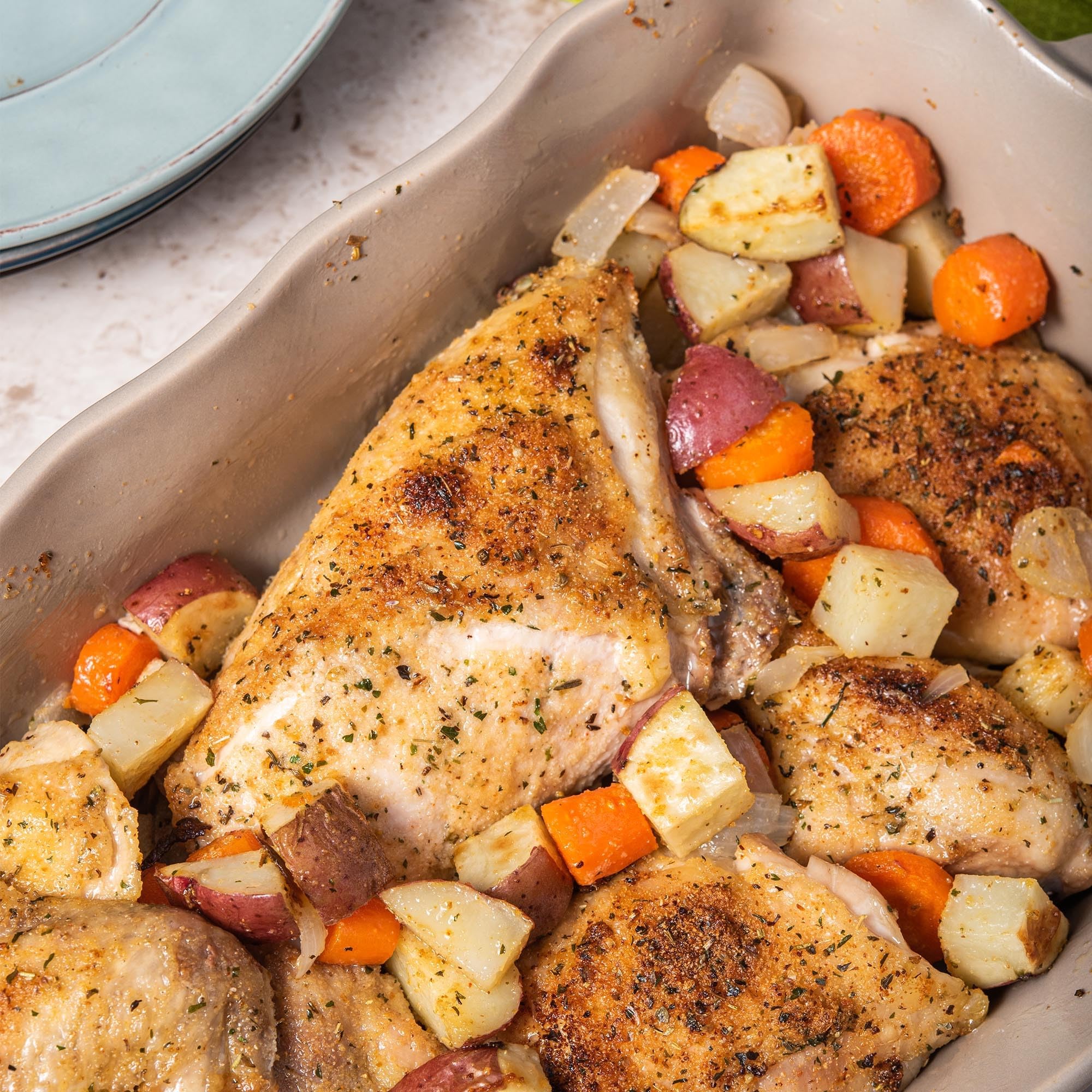Chicken dish seasoned with McCormick Salt Free Garlic and Herb