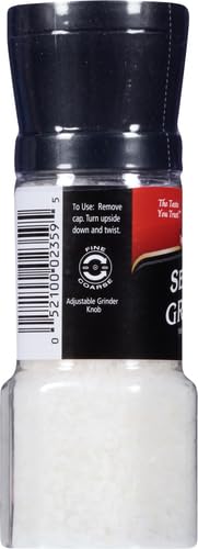 McCormick Sea Salt Grinder coarse grind texture ideal for meat rubs.