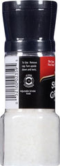 McCormick Sea Salt Grinder coarse grind texture ideal for meat rubs.
