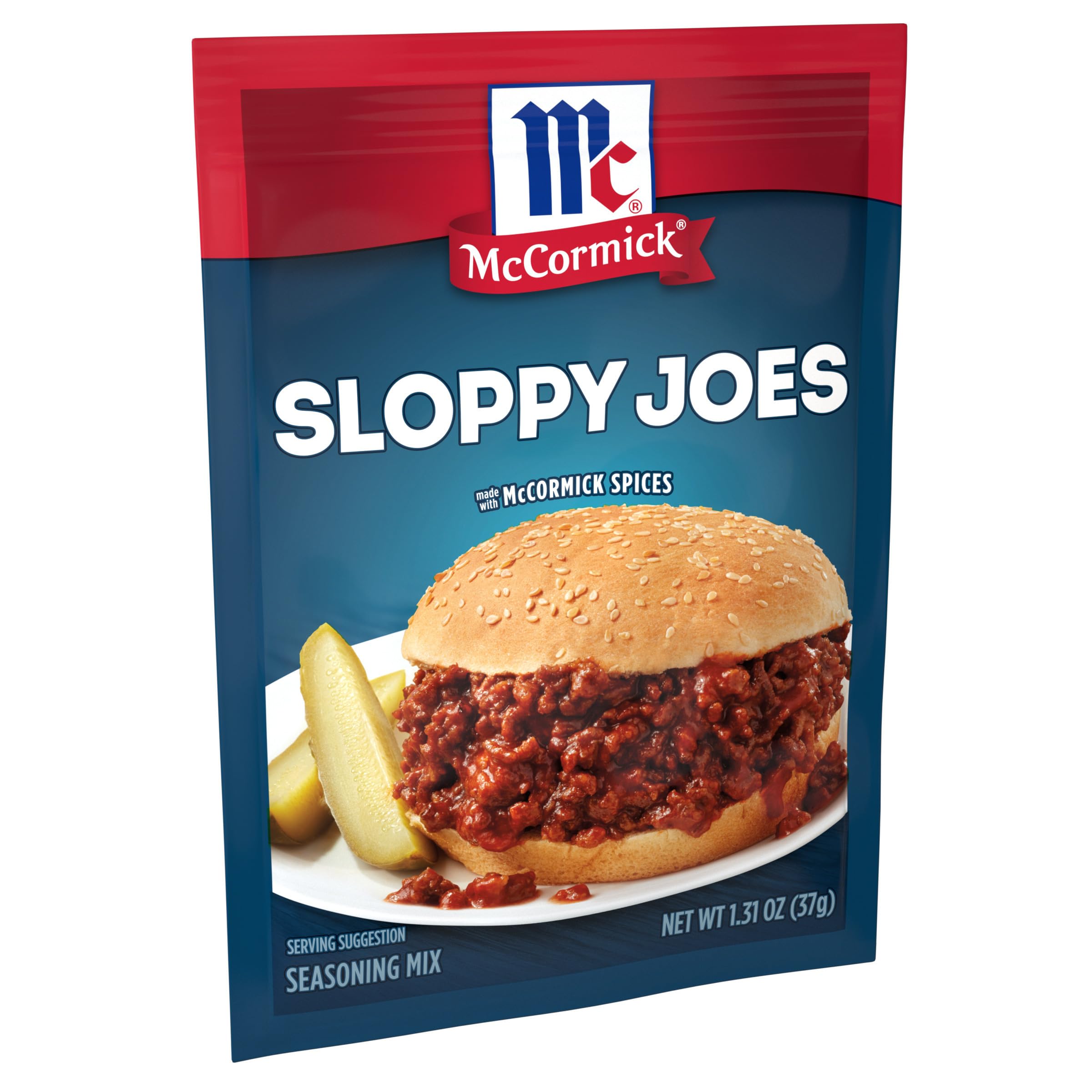McCormick Sloppy Joes Seasoning Mix in tin for quick weeknight meals.
