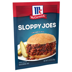 McCormick Sloppy Joes Seasoning Mix in tin for quick weeknight meals.