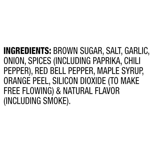 McCormick Smokehouse Maple Seasoning ingredient list highlights brown sugar and garlic.