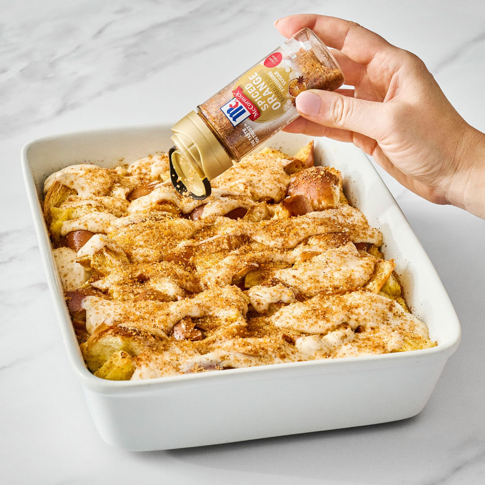 McCormick Spiced Orange Finishing Sugar dusts brownies with a holiday touch