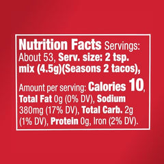McCormick Taco Seasoning Mix dry blend added to dishes for bold flavor