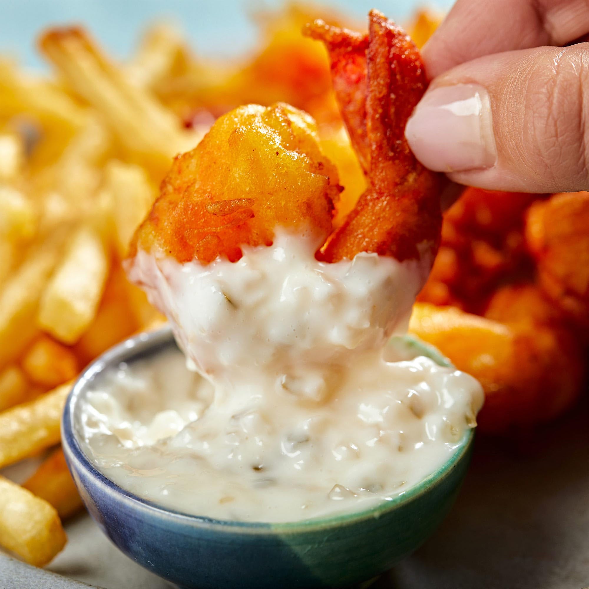 McCormick Tartar Sauce with fish and chips for a classic pairing.