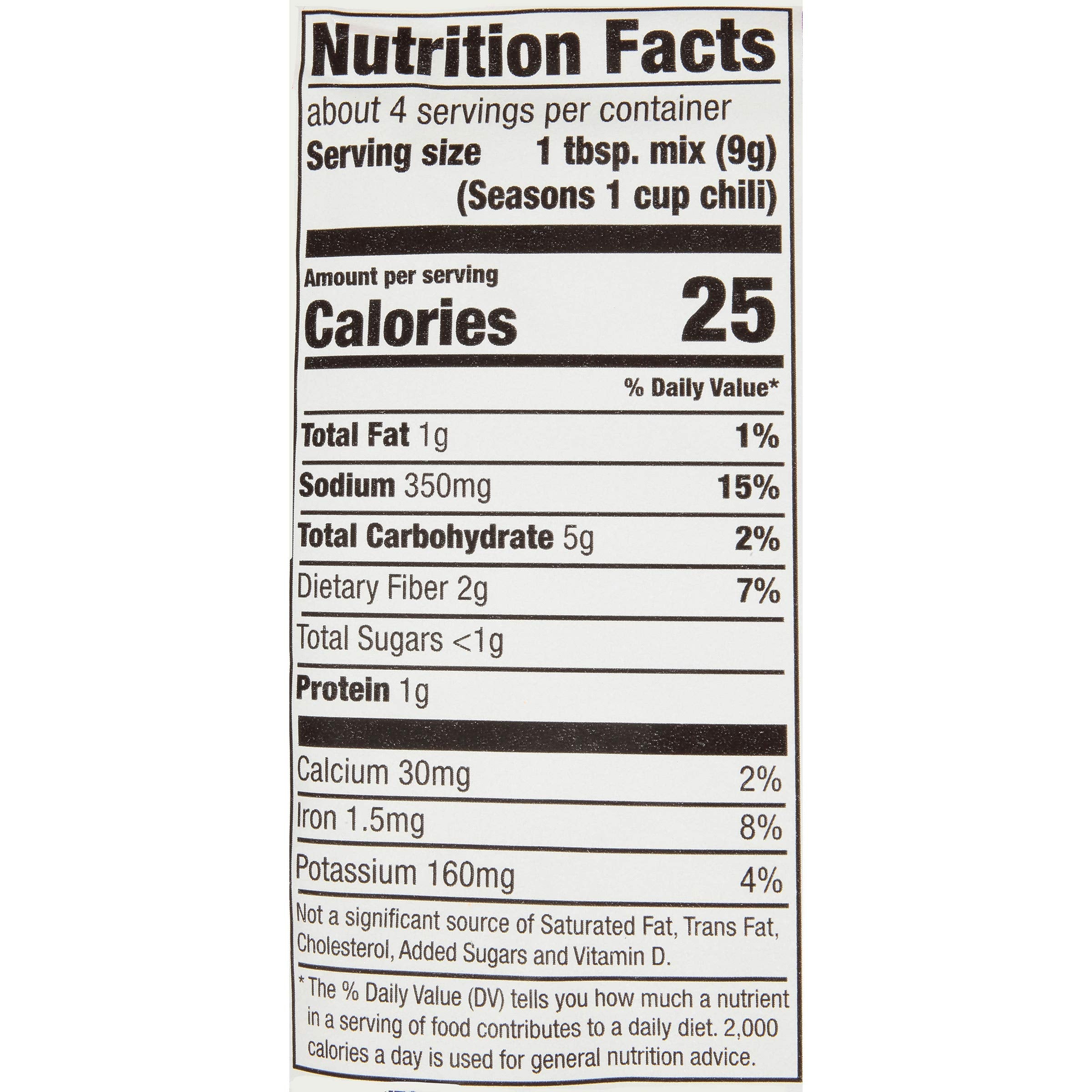 McCormick Tex-Mex Chili Seasoning label closeup, showcasing no MSG claim.