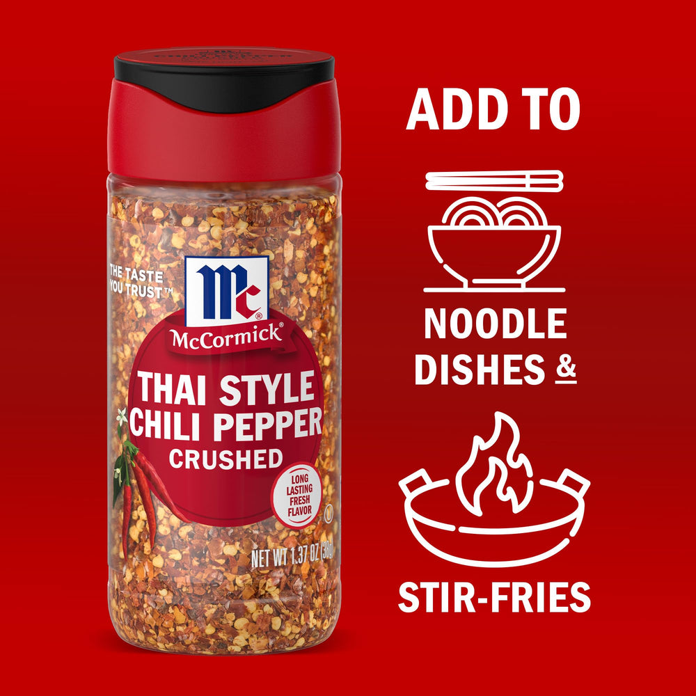 McCormick Thai Style Crushed Chili FlavorSealed bottle preserving aroma.