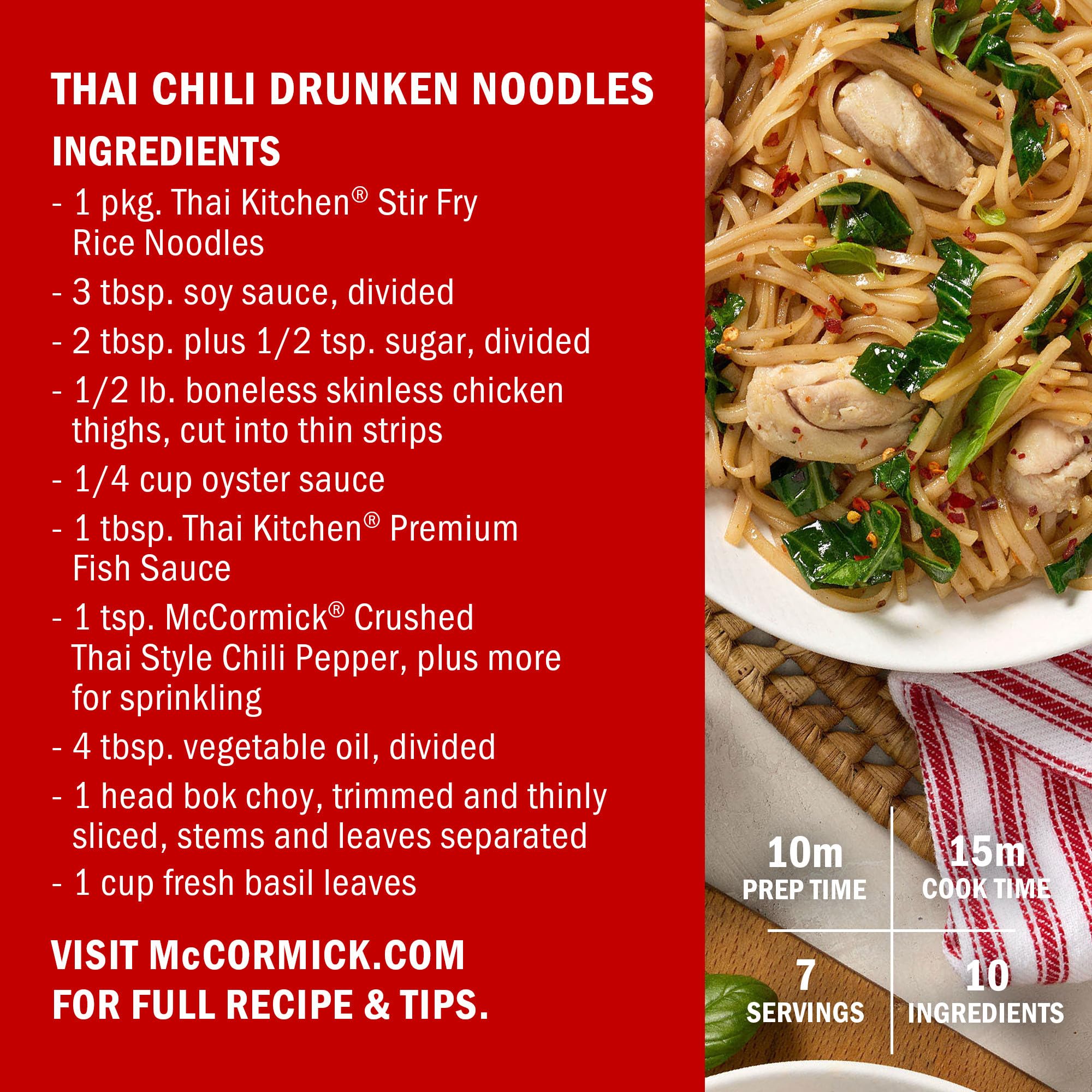 McCormick Thai Style Crushed Chili in ramen for lingering heat.